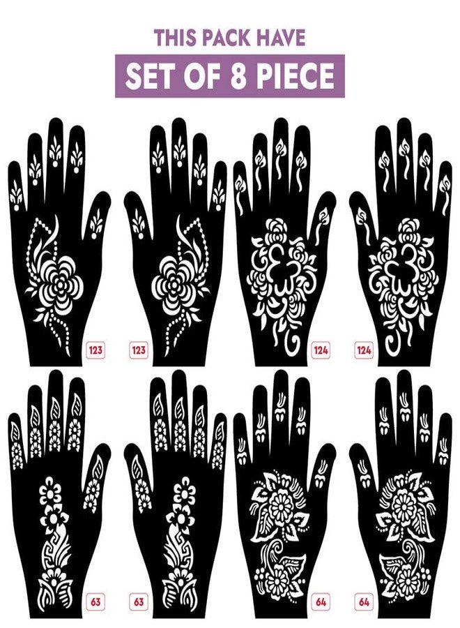 Apcute Henna stencil reusable Latest Mehandi Design Stencils for Girls, womens, kids, unisex Design NO - Apcute-New-123-124-63-64 - Image 2