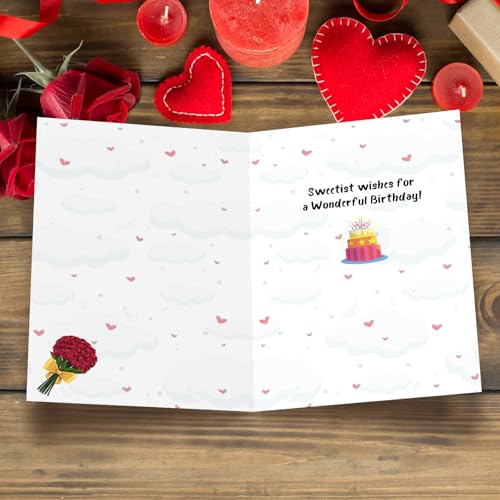 FANCYLUCKY Funny Valentine Day Birthday Gifts for Women Her, Sweet Birthday Valentine Day Card Gifts for Wife Girlfriend - Image 2