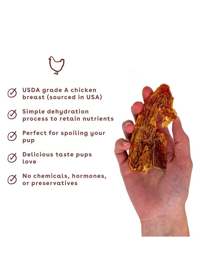 بوبفورد مكافآت Pupford Chicken Jerky للكلاب الكبيرة والصغيرة من جميع الأعمار | صُنعت في الولايات المتحدة الأمريكية، 100% لحوم حقيقية ولا تحتوي على مواد حشو | تحب الكلاب هذه الوجبات الخفيفة اللذيذة للكلاب (دجاج 4 أونصة) - Image 2