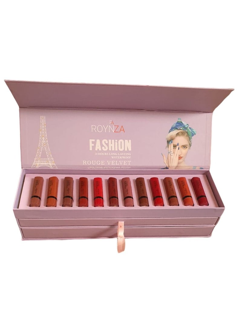 ROYNZA - Lipstick dry and lipstick liquid and nail polish setMulticolored - Image 1
