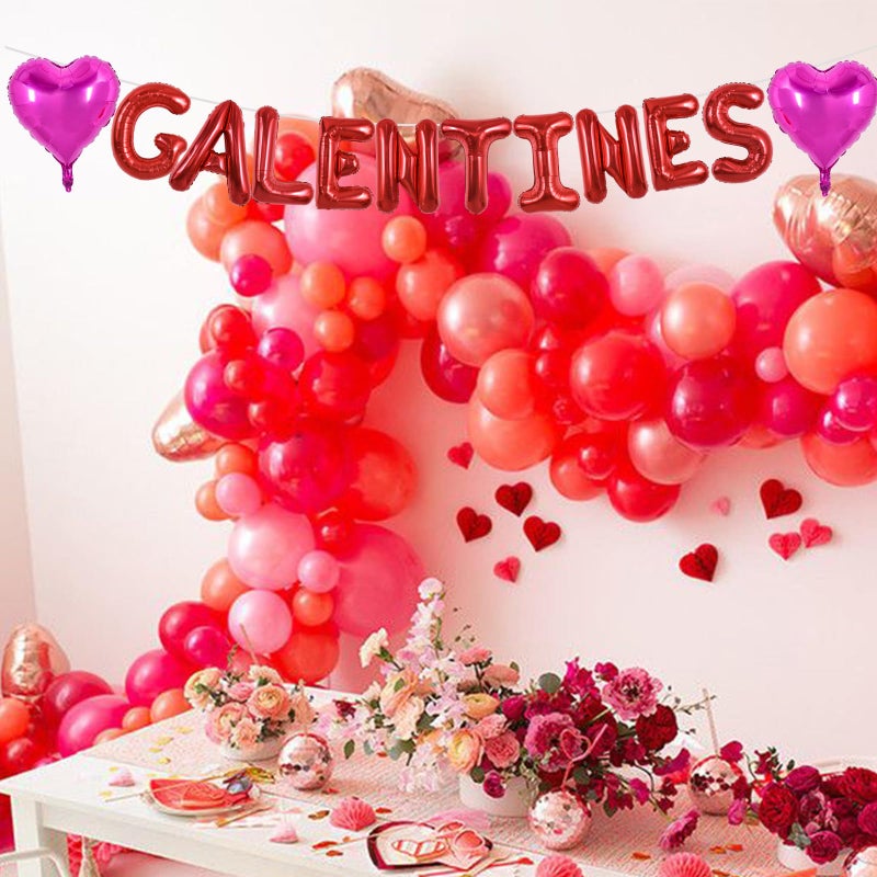 TONIFUL 16 Inch Red Galentines Letter Balloons Valentineâ€™s Day Foil Alphabet Balloons Banner for Valentine's Day Wedding Bridal Shower Anniversary Engagement Ladies Girls Party Supplies - Image 5