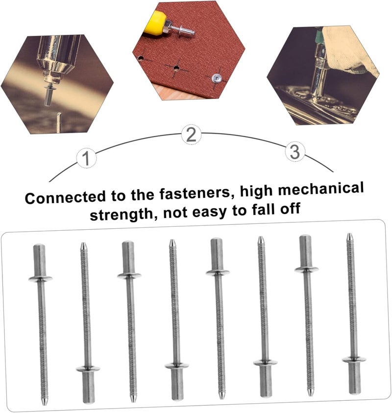50pcs Stainless Steel Rivet Head Rivets Flat Head Assortment Kit for Diy - Image 5