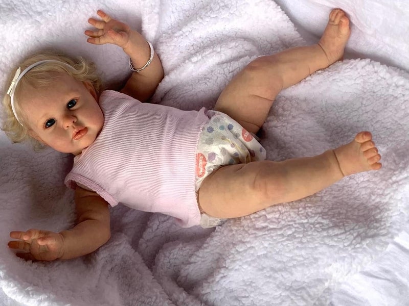 Anano Silicone Reborn Baby Dolls Eyes Open 24 Inch Realistic Dolls Toddler Girl Real Life Like Looking Baby Dolls That Look Real Bebes Reborn Babies with Hair and Toys - Image 3