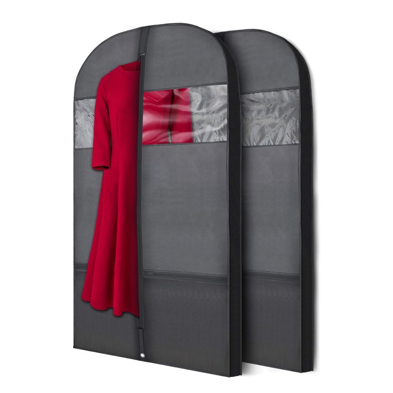 Plixio Plixio 54 Black Garment Bags for Travel or Hanging Clothes Storage  Suit Bags Carriers Covers for Men  Women  Dresses Shirts Fur Coats Jackets  Zippered Breathable Gusset Clothing Storage Bags