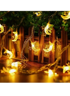 Toko Warm White LED String Lights with Star & Crescent Moon Design | Battery Operated (AA Batteries Not Included) | Fixed White LED Lighting for a Ramadan Ambiance | 6m (40 LEDs)  - Image 5