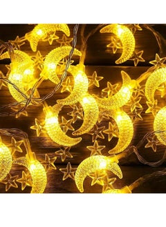 Toko Warm White LED String Lights with Star & Crescent Moon Design | Battery Operated (AA Batteries Not Included) | Fixed White LED Lighting for a Ramadan Ambiance | 6m (40 LEDs)  - Image 2