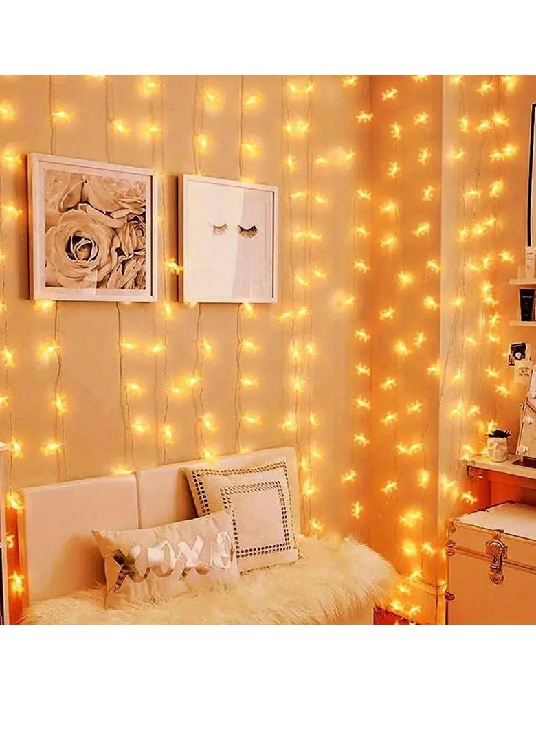 Toko - Warm White LED String Lights with Star & Crescent Moon Design | Battery Operated (AA Batteries Not Included) | Fixed White LED Lighting for a Ramadan Ambiance | 6m (40 LEDs) - Image 1