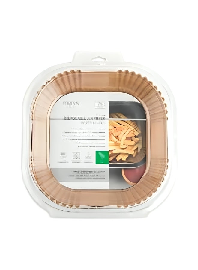 كور كيتشن 100 قطعة من أغطية الطعام ذات الاستعمال الواحد بشكل مربع للقلاية الهوائية بحجم 6.3 أنش وباللون البني 43388