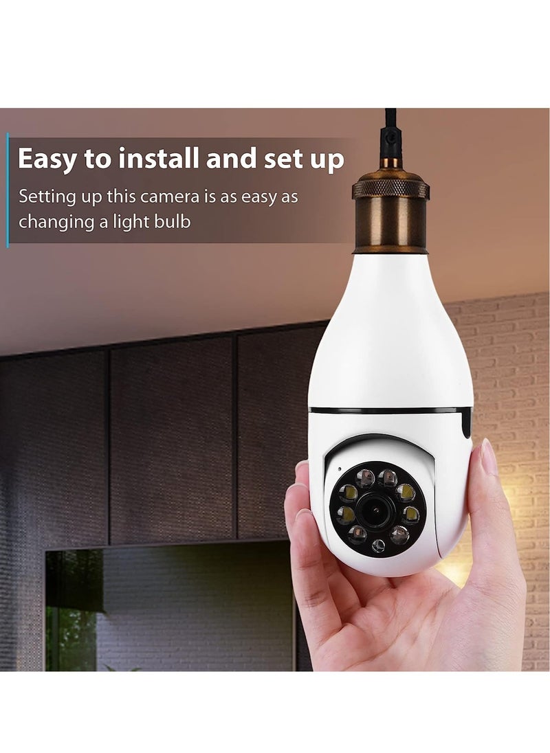 ELTRAZONE - 1080P Wireless Tovnet Wifi Pan/Tilt Light Bulb Security Camera, 360 Degrees 3.0MP Cam Home Surveillance CCTV Panoramic IP Camera, with Night Vision, Two Way Audio, Smart Motion Detection - Image 1