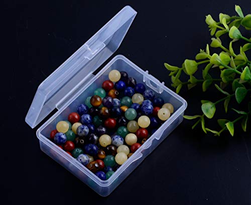 Cmidy 7 Chakra Natural Stone Beads Mixed 100pcs 8mm Round Genuine Real Stone Beading Loose Gemstone Amethyse Color DIY Smooth Beads for Bracelet Necklace Earrings Jewelry Making - Image 3