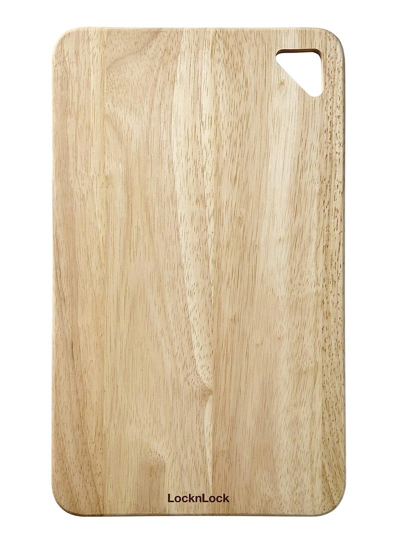 LOCK & LOCK LocknLock Small Wooden Cutting Board - Durable Natural Rubber Wood with Hanging Hole  - Image 2