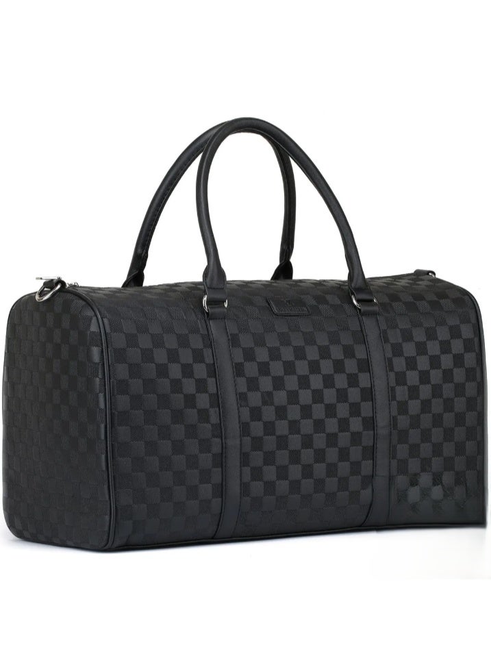 Louis Vuitton حقيبة لويس فويتون الرياضية والويكند للرجال من الجلد الأسود - حقيبة سفر فاخرة، رياضية، وويكند مع مقصورات واسعة وحزام كتف قابل للتعديل