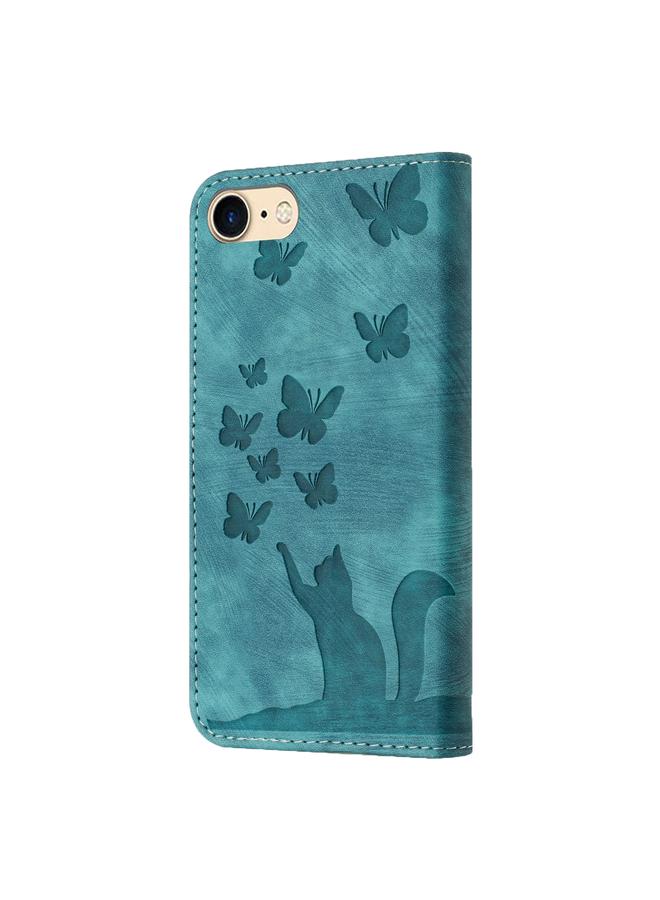 S-TOP Case For iPhone SE 2022 / 2020 / 8 / 7 Butterfly Cat Embossing Flip Leather Phone Case - Image 3