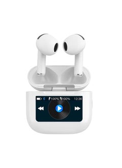Soundtec Glimpse Earbuds with Touch Display, TWS, Portable, Bluetooth 5.4, 4 Hours Playtime, 300mAh Battery Capacity, Touch Controls - White