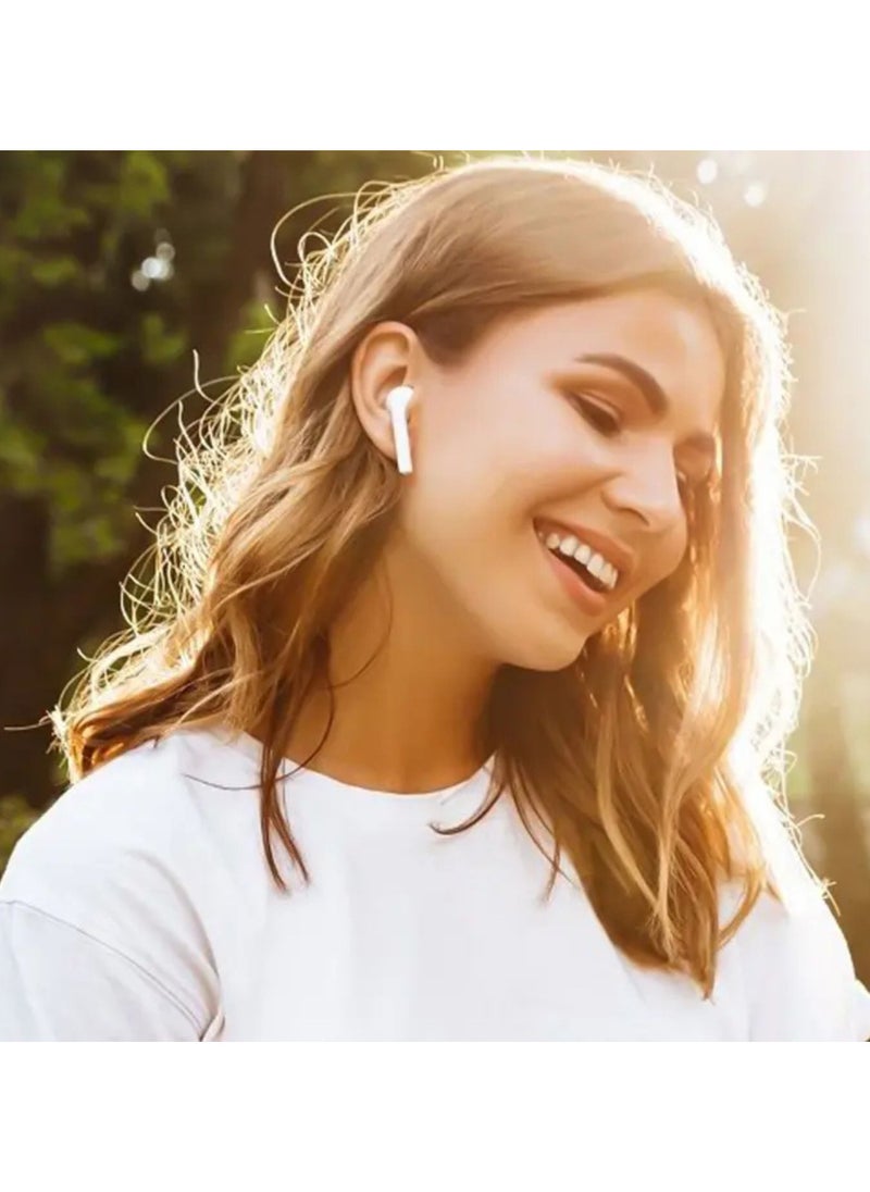porodo - Soundtec Glimpse Earbuds with Touch Display, TWS, Portable, Bluetooth 5.4, 4 Hours Playtime, 300mAh Battery Capacity, Touch Controls - White - Image 1