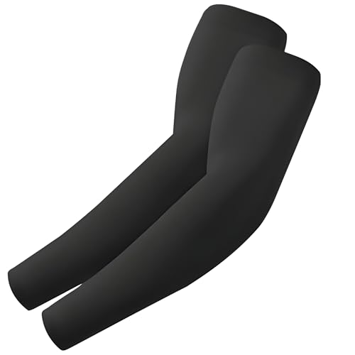 Autofy AeroX 300 GSM Outdoor Indoor Use Unisex Arm Sleeves UV Tan Protection for Men Women Children with Compression & Cooling Effect (Pack of 1-2pcs) (Black) - Image 1