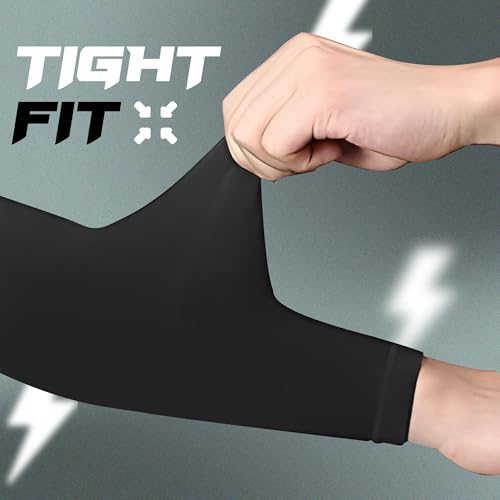Autofy AeroX 300 GSM Outdoor Indoor Use Unisex Arm Sleeves UV Tan Protection for Men Women Children with Compression & Cooling Effect (Pack of 1-2pcs) (Black) - Image 5