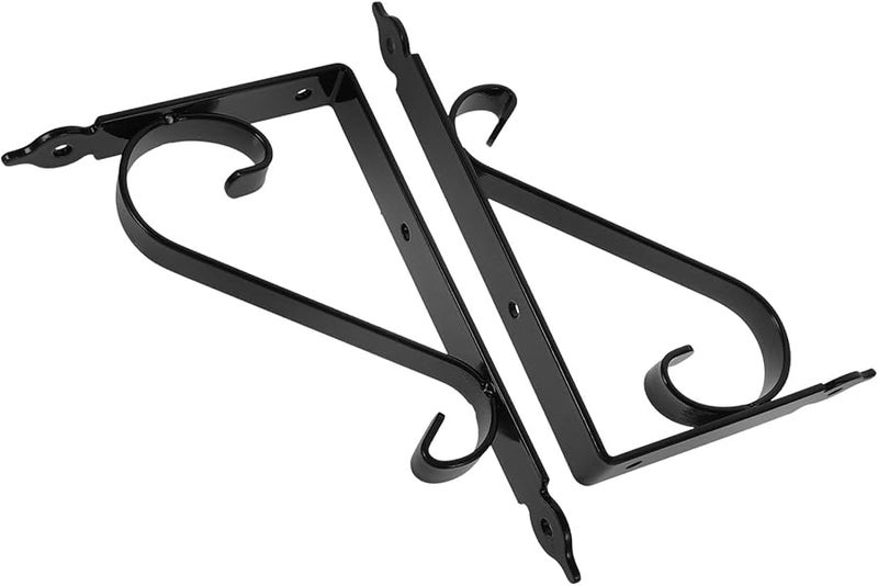 Heavy Duty Wall Mounted Triangle Shelf Brackets 2 Sets With Screws Black - Image 1
