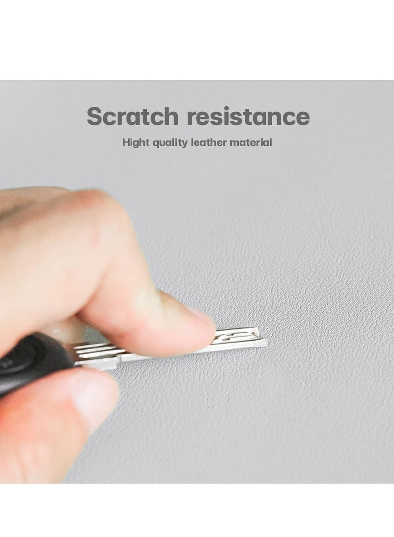 Waterproof Mouse Pad, Leather Desktop Case With Rubber Non-Slip Base, Easy to Clean, Grey - Image 2