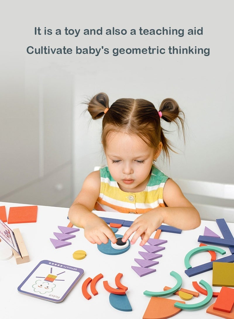 100-Piece Children's Wooden Creative Puzzle Building Blocks, Versatile Building Blocks And Educational Toys - Image 2