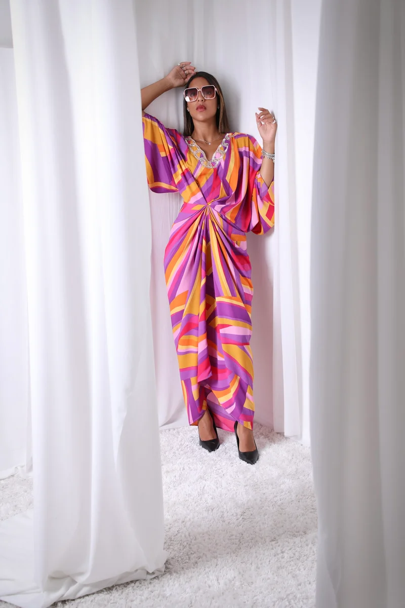 إكستاسي Printed Drape Dress