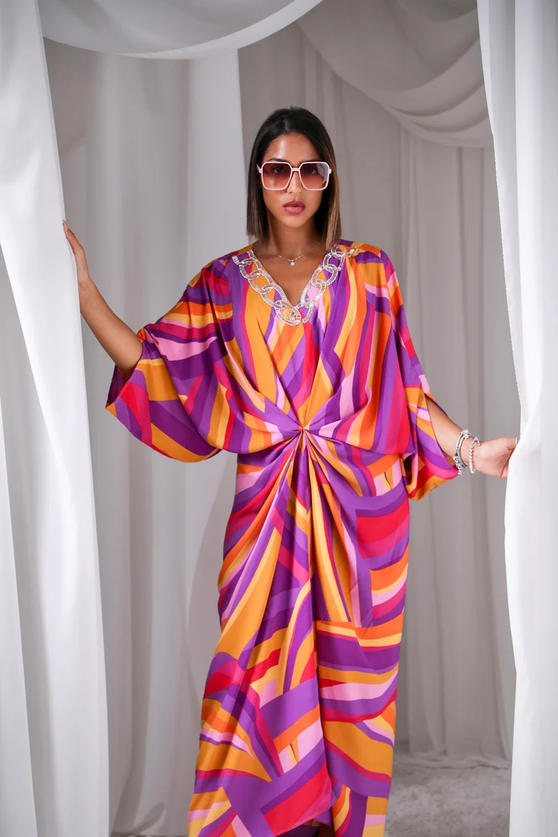 إكستاسي Printed Drape Dress