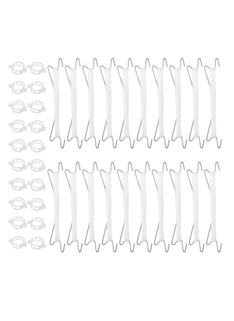 SYOSI 20Pcs Tomato Support Hooks & Clips, J Hook Clips to Prevent Tomatoes Falling Off Iron Plant Climbing Hooks with 33ft Rope