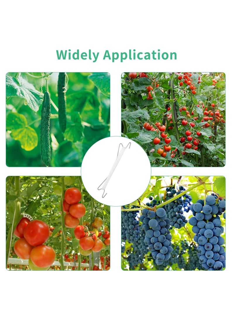 SYOSI 20Pcs Tomato Support Hooks & Clips, J Hook Clips to Prevent Tomatoes Falling Off Iron Plant Climbing Hooks with 33ft Rope