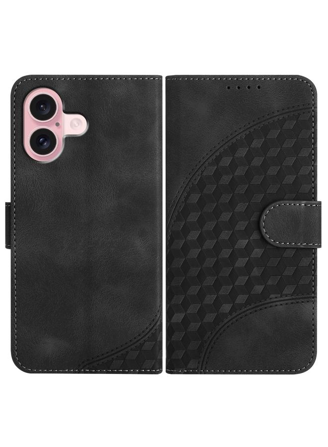 S-TOP Case For iPhone 16 YX0060 Elephant Head Embossed Phone Leather Case with Lanyard - Image 1
