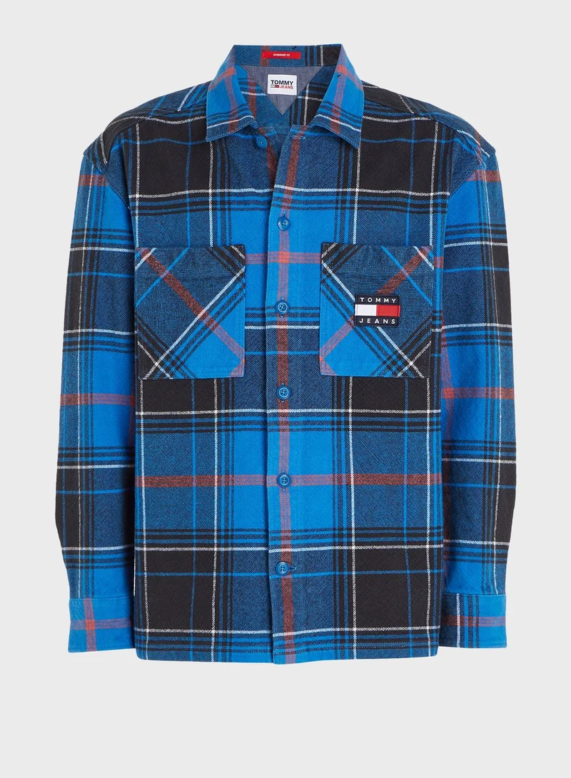 TOMMY JEANS Brushed Check Overshirt Fit Shirt