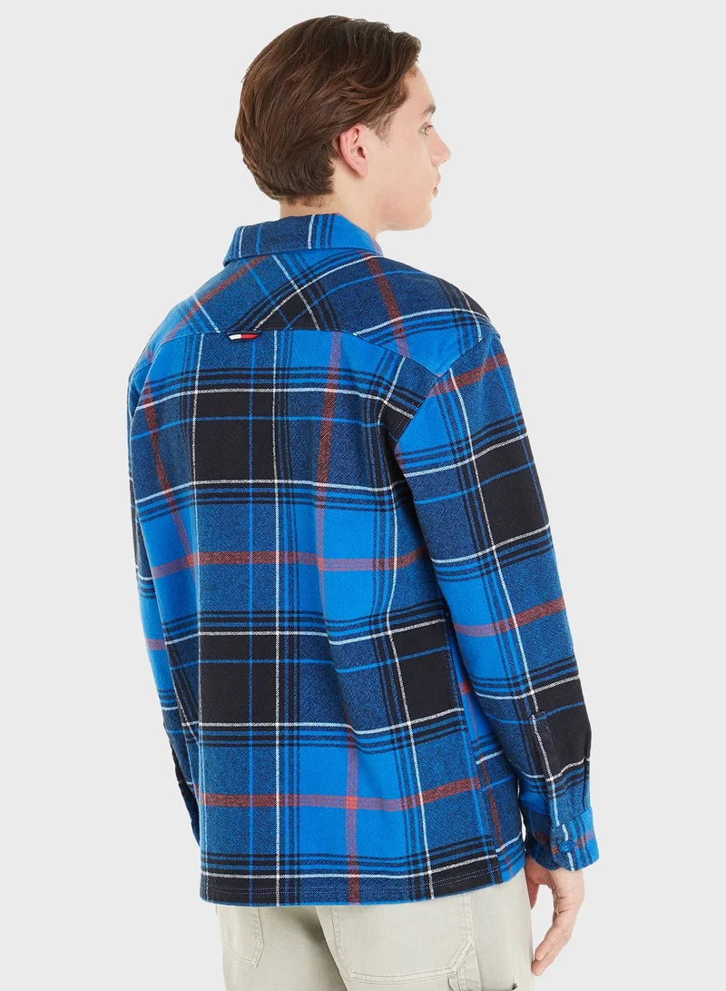 TOMMY JEANS Brushed Check Overshirt Fit Shirt