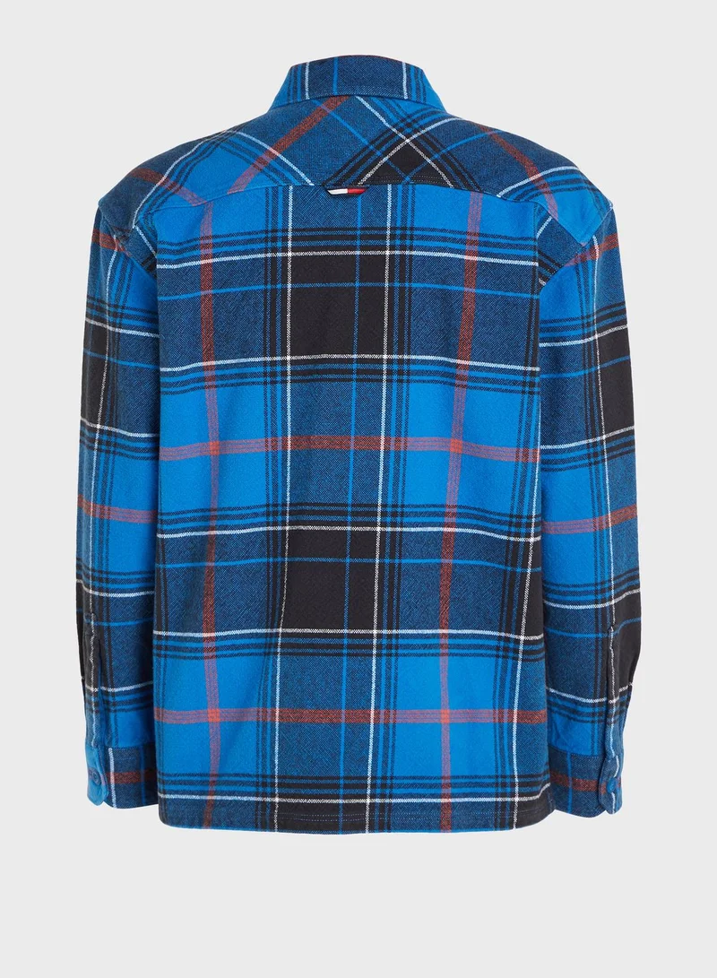 TOMMY JEANS Brushed Check Overshirt Fit Shirt