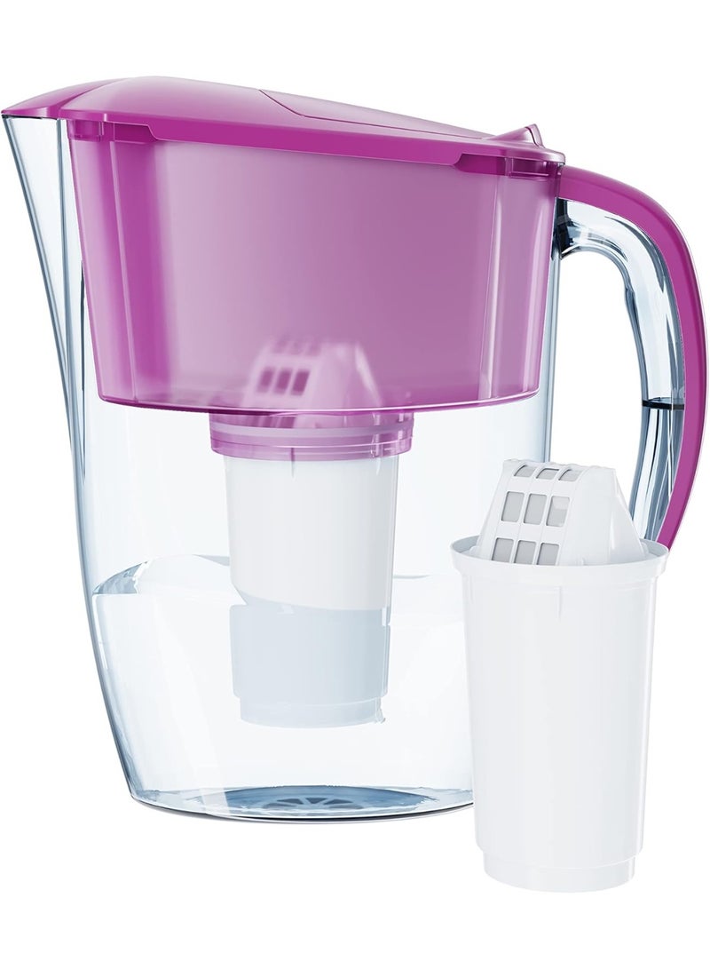 Aquaphor AQUAPHOR Smile Water Filter Jug 2.9L Cyclamen Pink | Slim, Space-Saving Design | Fits Fridge Door | Includes 1x A5 Filter (350L) | Reduces Limescale, Chlorine & Microplastics  - Image 4