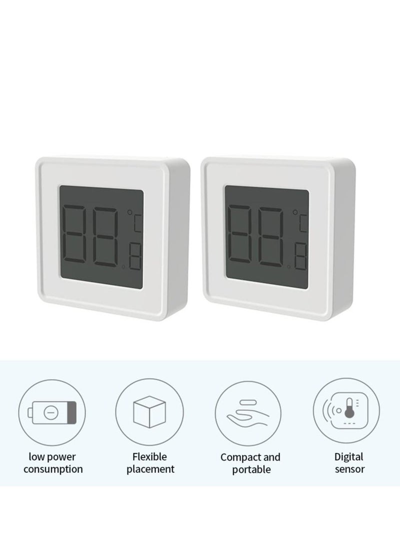 Y&D - Thermometer and Hygrometer for Room, Indoor Mini with Digital Temperature Humidity Meter Gauge Monitor, Large LCD Display Celsius Greenhouse Baby Office Home Cellar 2Pcs - Image 1
