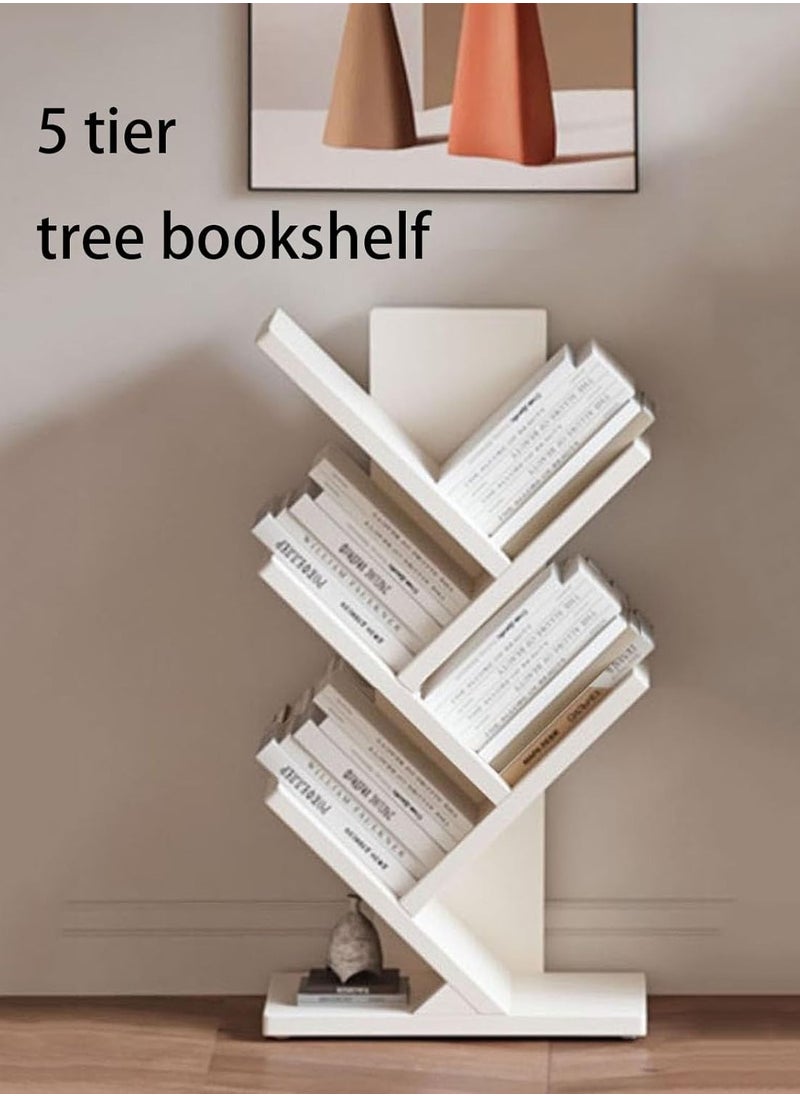 RATSAW 5 Tier Bookshelf Tree Bookshelf Corner Bookshelf for Small Space Floor Standing Bookcase Storage Rack Utility Organizer Shelves for Living Room Bedroom Home Office  - Image 3