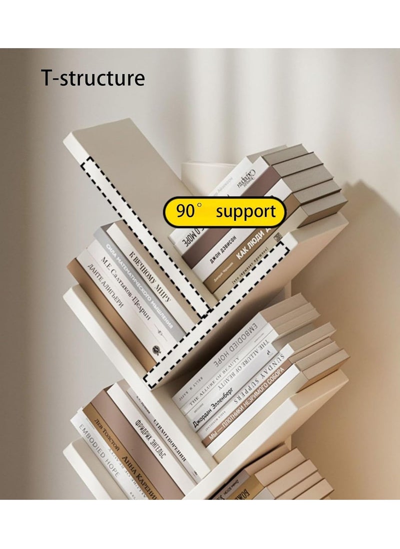 RATSAW 5 Tier Bookshelf Tree Bookshelf Corner Bookshelf for Small Space Floor Standing Bookcase Storage Rack Utility Organizer Shelves for Living Room Bedroom Home Office  - Image 4