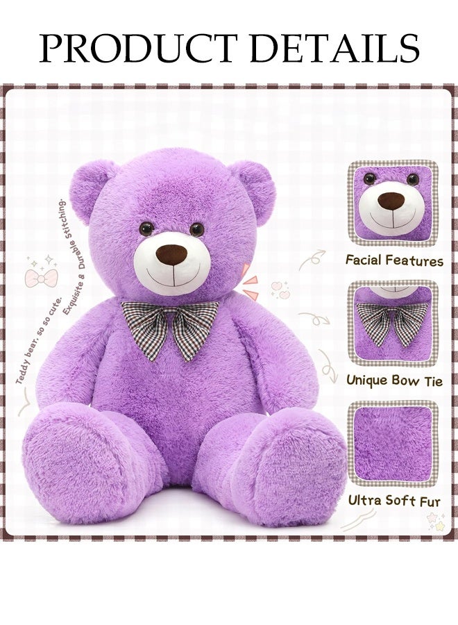 DUNISO Teddy Bear with Cute Bow, Washable Soft Plush Doll ,Stuffed Animal Toy,Gift for Children, suitable for Birthday Party or Any Special days ,140 cm - Image 3