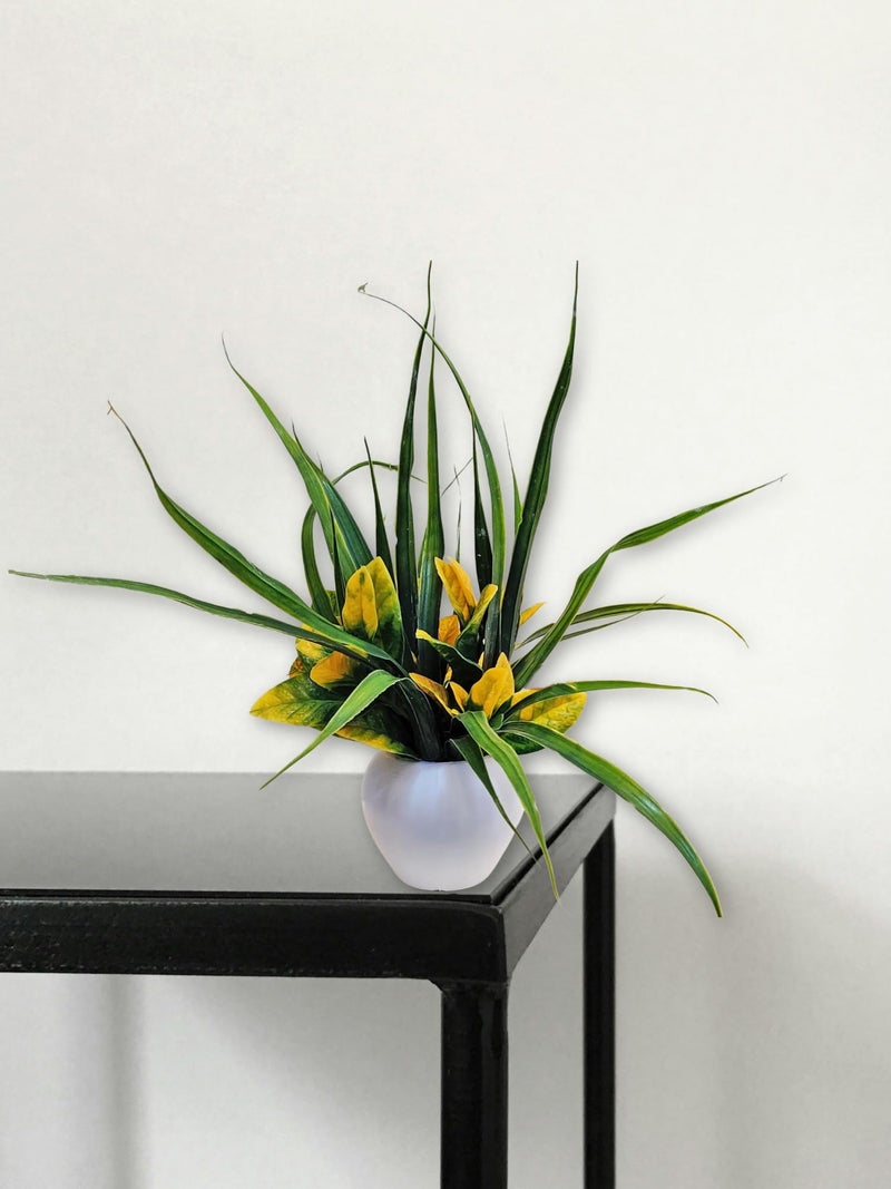 ARTSY® Artificial Plant with Pot for Home Decoration, Artificial Leaves, Flowers, Decorative Showpiece for Table Top Decor, Craft and DIY, Combo, Green, 1 Piece - Image 3