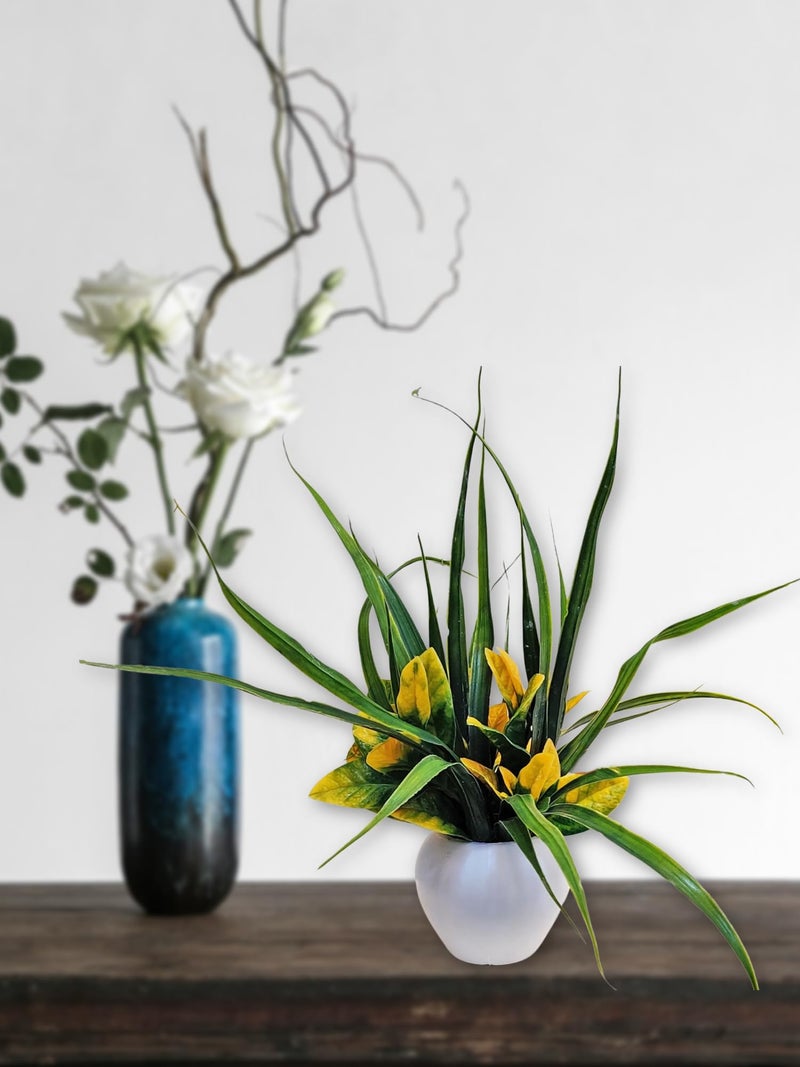 ARTSY® Artificial Plant with Pot for Home Decoration, Artificial Leaves, Flowers, Decorative Showpiece for Table Top Decor, Craft and DIY, Combo, Green, 1 Piece - Image 2