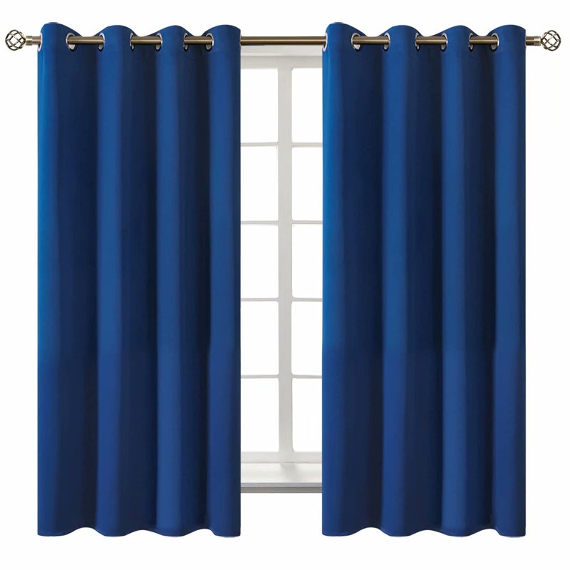 BGment Blackout Curtains for Bedroom  Grommet Thermal Insulated Room Darkening Curtains for Living Room 52 x 63 Inch 2 Panels Royal Blue
