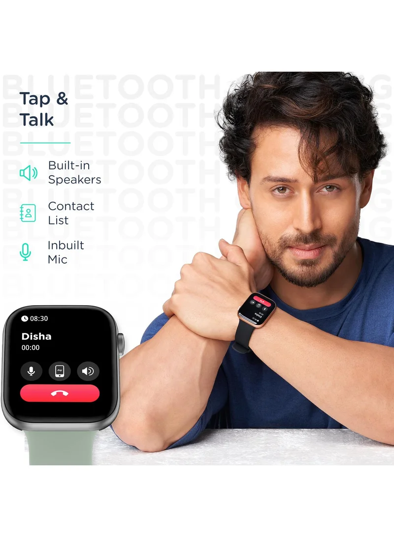 Pebble Cosmos Max 1.81" Smartwatch for Men and Women, Largest Display, Bluetooth Calling, 100+ Sports Modes, HR & SpO2 Monitoring, Built-In Games, Voice Assistant - Mint Green