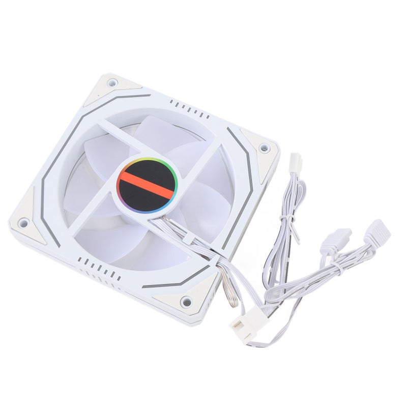 CPU Cooling Fan 120mm 3 Pin ARGB PWM Control 800 to 1800RPM LED Light Computer Cooler Fan for Computer Case White Forward Blades - Image 5