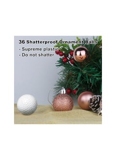 The Bros Christmas Balls Ornaments for Xmas Tree - Shatterproof Christmas Tree Decorations Small Hanging Ball Rose Gold 1.6 Inch x 36 Pack  - Image 3