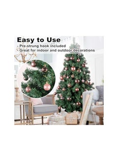 The Bros Christmas Balls Ornaments for Xmas Tree - Shatterproof Christmas Tree Decorations Small Hanging Ball Rose Gold 1.6 Inch x 36 Pack  - Image 5