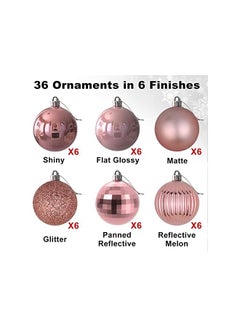 The Bros Christmas Balls Ornaments for Xmas Tree - Shatterproof Christmas Tree Decorations Small Hanging Ball Rose Gold 1.6 Inch x 36 Pack  - Image 2