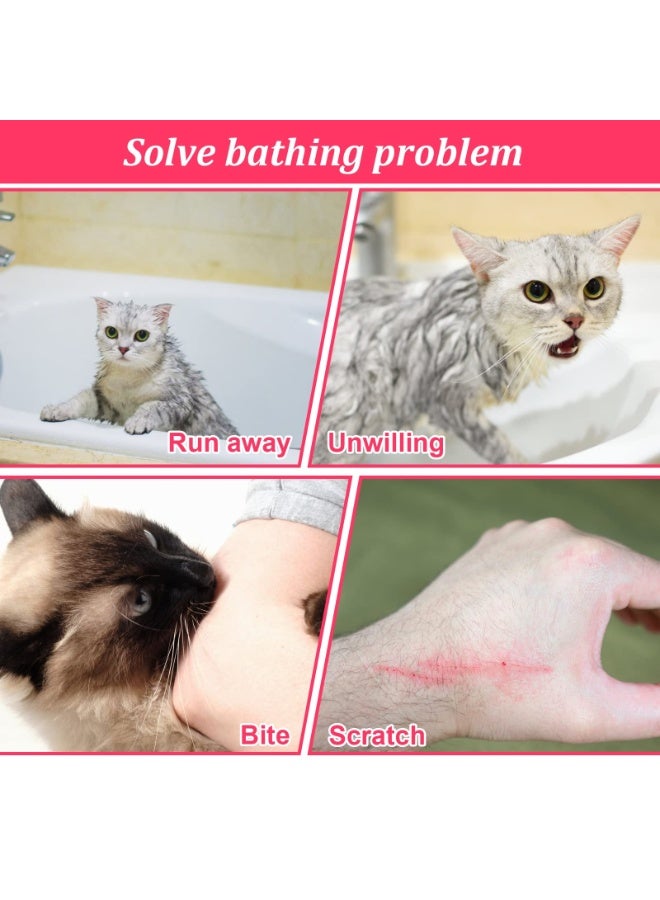 BAZARU Cat Grooming & Bathing Bag – Anti-Scratch Breathable Mesh for Safe Nail Trimming, Ear Cleaning, Medicine Care, 5 Adjustable Drawstrings, Universal Fit for Cats (Pink) - Image 5