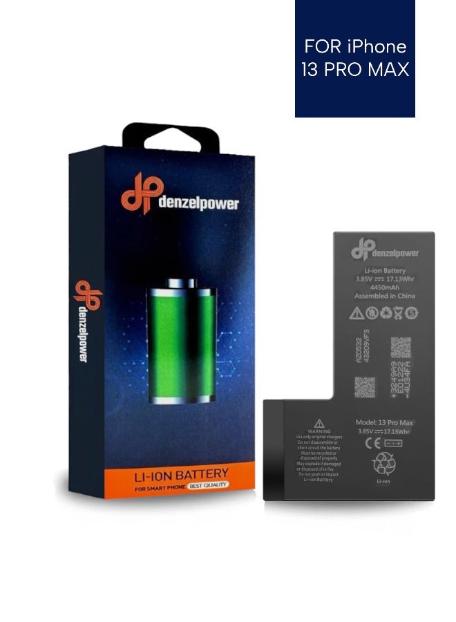 denzeL Deans Replacement Lithium-Ion Polymer Battery for iPhone 13 Pro Max, 4450mAh/17.13Wh, High Capacity High Quality Battery - Image 1