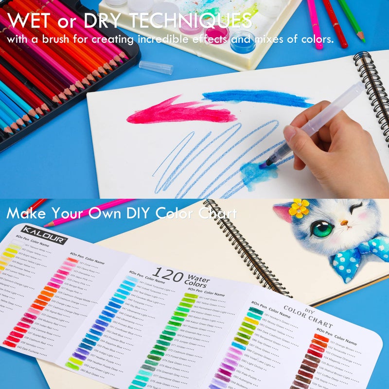 KALOUR Watercolor Pencils, 120 Colors, Blendable Wet or Dry, Water-Soluble Colored Pencils for Artists and Beginners - Image 5