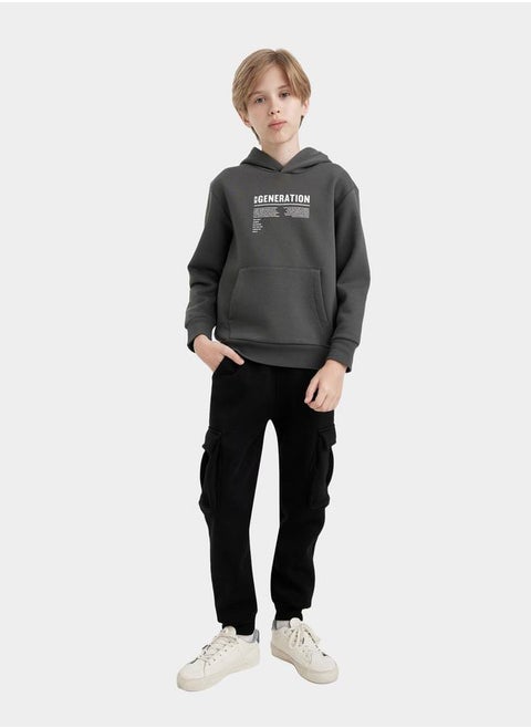 Relaxed Fit Cargo Joggers with Drawstring by Styli