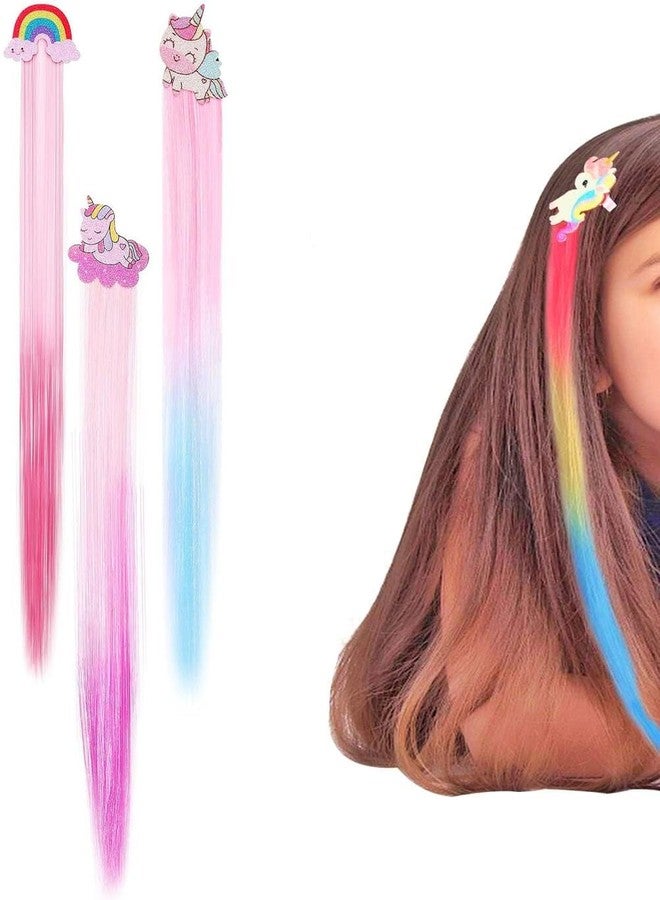 Dkriva مشابك شعر يونيكورن من دكريفا® للبنات، دبابيس شعر لطيفة على شكل حيوانات وفواكه كرتونية مع ربطة شعر، مجموعة إكسسوارات شعر للأطفال، عبوة من 3 قطع، مع حقيبة، مثالية كهدية تذكارية، أو للمدرسة، أو لأعياد الميلاد - Image 1